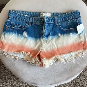 Free People tie die shorts
